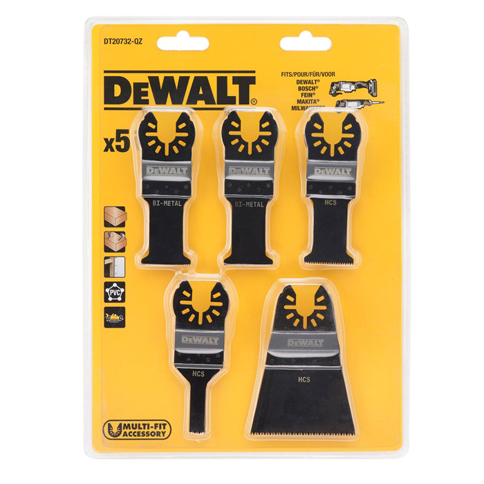 Dewalt sagbladsett til multiverktøy - 5 pk.